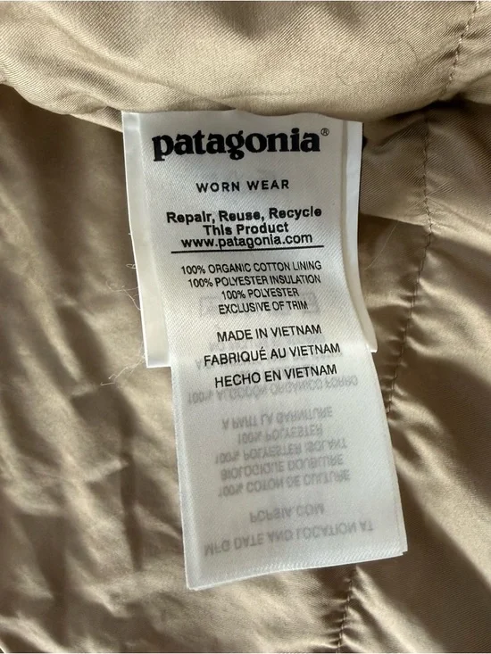 Worn Wear Patagonia Navy Fleece Shirt Jacket with Quilted Lining M - Picture 7 of 7